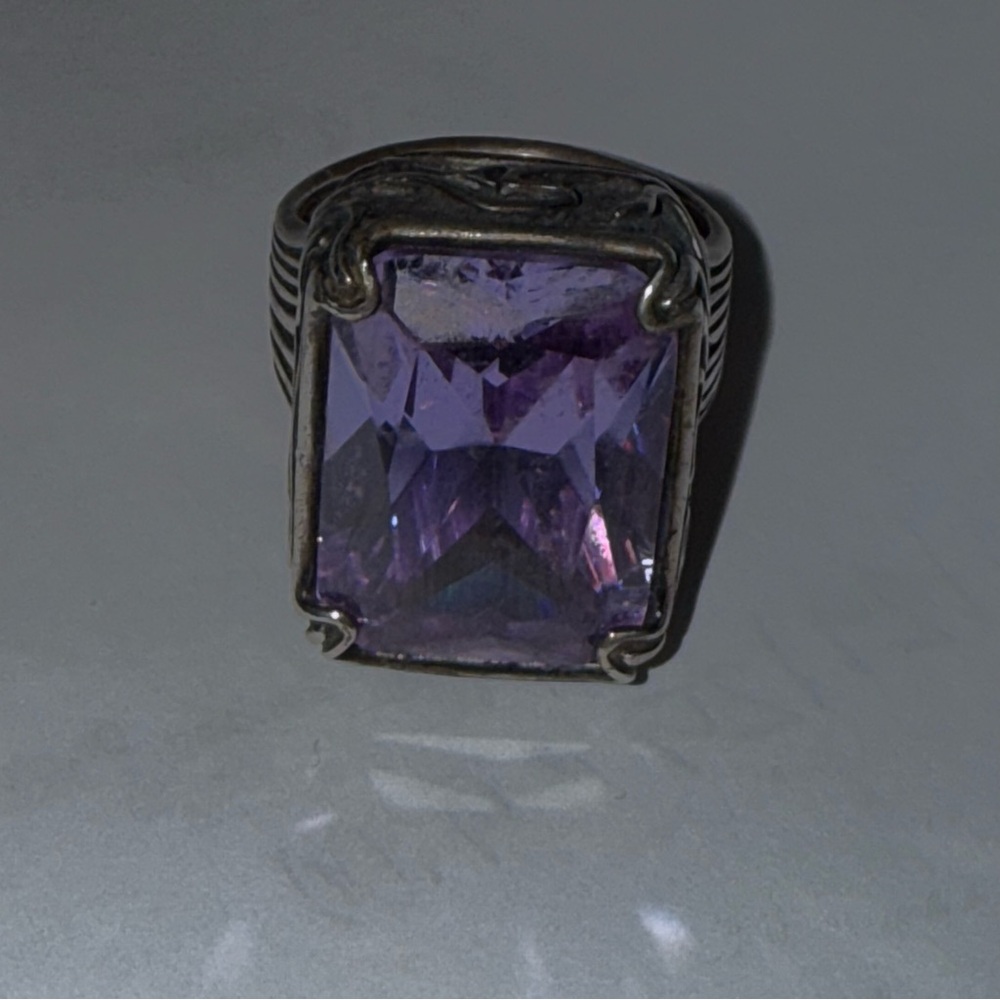 Silpada Amethyst Purple Color Silver Ring Statement Ring